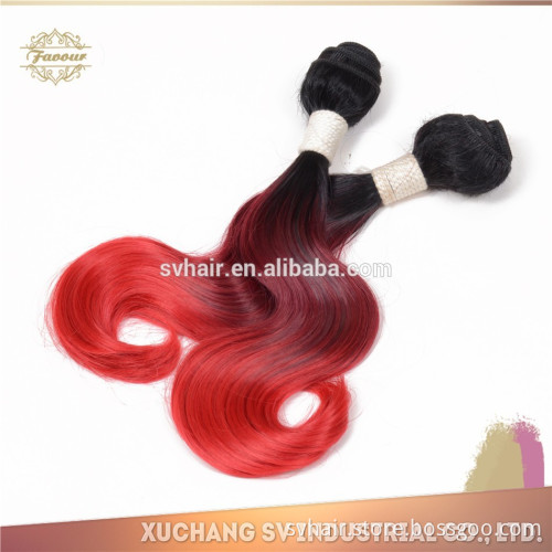 Hot new products for 2015 wholesale price good weft hair cheap body wave brazilian virgin ombre hair 6a 1b/99j/Red